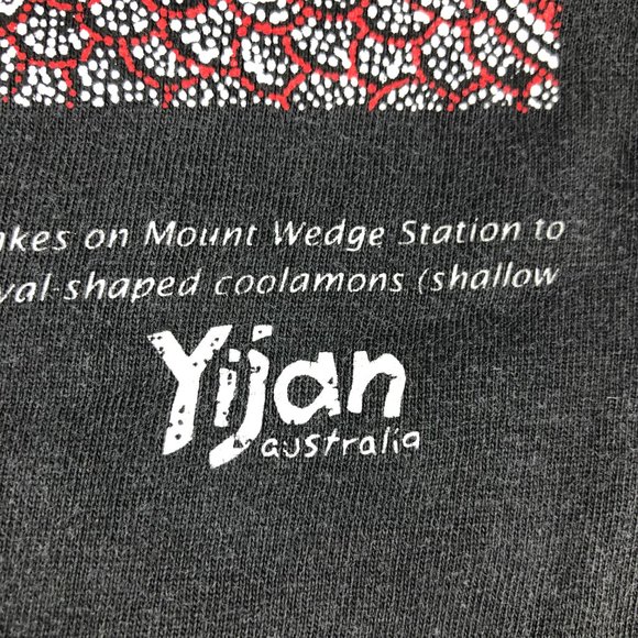 Yijan Australia Art Shirt Men's Large Black Red Yalka Ceremony Bush Onion Tee - Picture 6 of 15